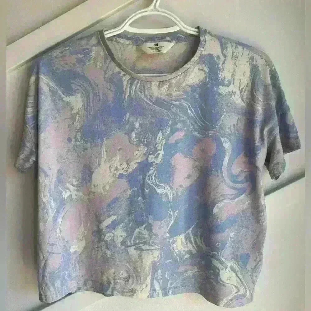 H&M Girl Classic T-shirts Cotton Tie -dye Top size XL (12-14)
